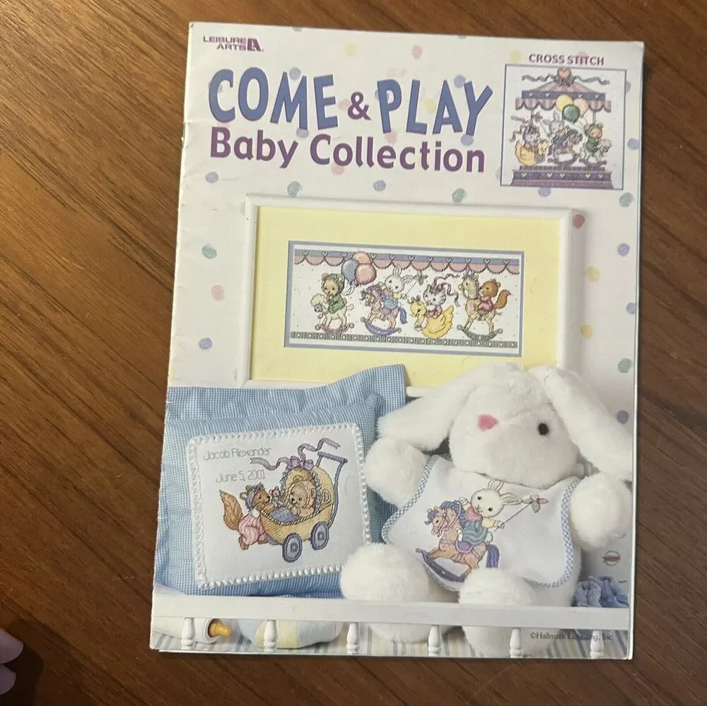 Leisure Arts Come & Play Baby Collection Cross Stitch Pattern Chart Booklet